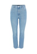 Women Jeans Pieces Delly Straight Hw Cr Lb 124 Light Blue Denim
